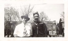 WWII Era Ephemera Photograph 1940s Military Uniform Navy Sailor Dad 5"x3.5"