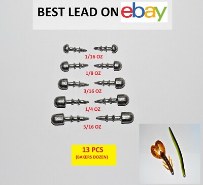 13 PK Neko Rig Weights, Wacky, Nose, Nail Weight 1/16 oz to 5/16