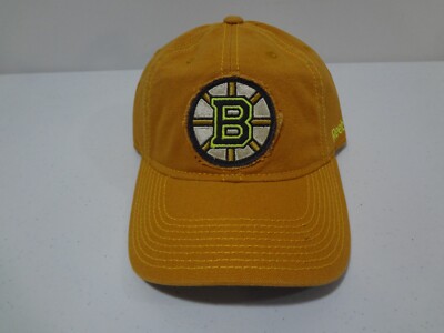 Vintage NHL Boston Bruins LOGO Strapback Cap Hat Reebok NEW NWT Sample Khaki