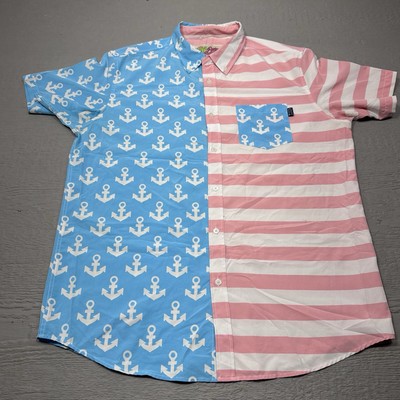 Simply Southern Shirt Mens Large American Flag Button Up Beach Casual Lightweigh