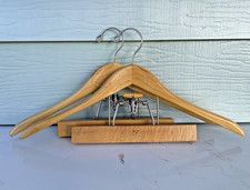Lot of 2 Setwell 18" Heavy Duty Wooden Suit Hangers