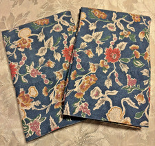 2 Vtg Ralph Lauren Jardin Floral King Pillowcases Blue Label Cottagecore