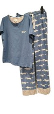 Scion at Next Mr Fox Pyjama Set XS Blue 100% Cotton PJs Lounge Wear Ladies 