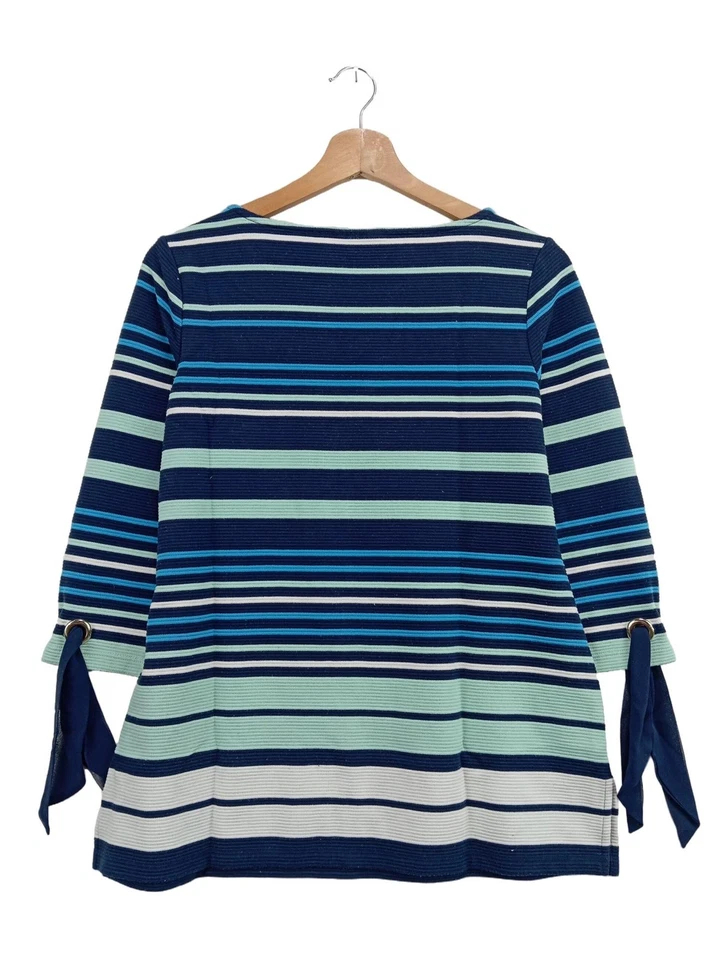 CHARTER CLUB Pull ras du cou Dames Pull T EU 36 bleu-turquoise-blanc - Photo 2/4