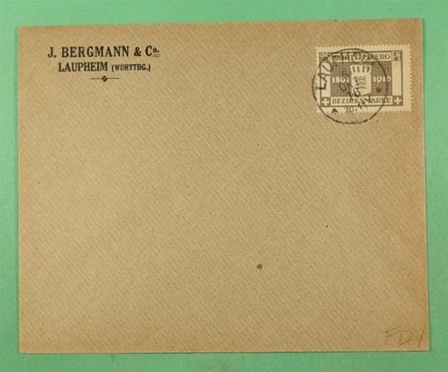 DR WHO 1916 GERMANY FDC WURTTEMBERG R19993