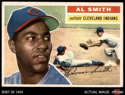 1956 Topps #105 Al Smith White Back Indians RARE VARIATION 4 - VG/EX