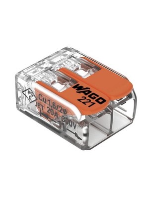 WAGO Klemmen 2-polig | Serie 221-412 | Kabelverbinder 4mm² mit Hebelklemmen