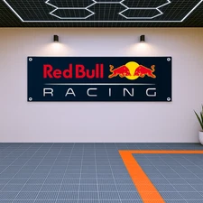 Red Bull Racing Flag Banner 71x24" – F1 Garage or Man Cave Gift