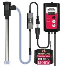 🔥 1500W Titanium Fully Submersible Water Heater Temp Control for Pool, Hot Tub