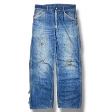 Vintage 50s Big Smith Carpenter Denim Pants Sanforized Faded Farm Distressed