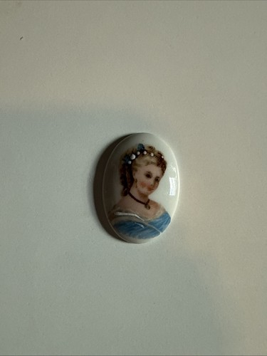 Antique Porcelain French Limoges Portrait Stone