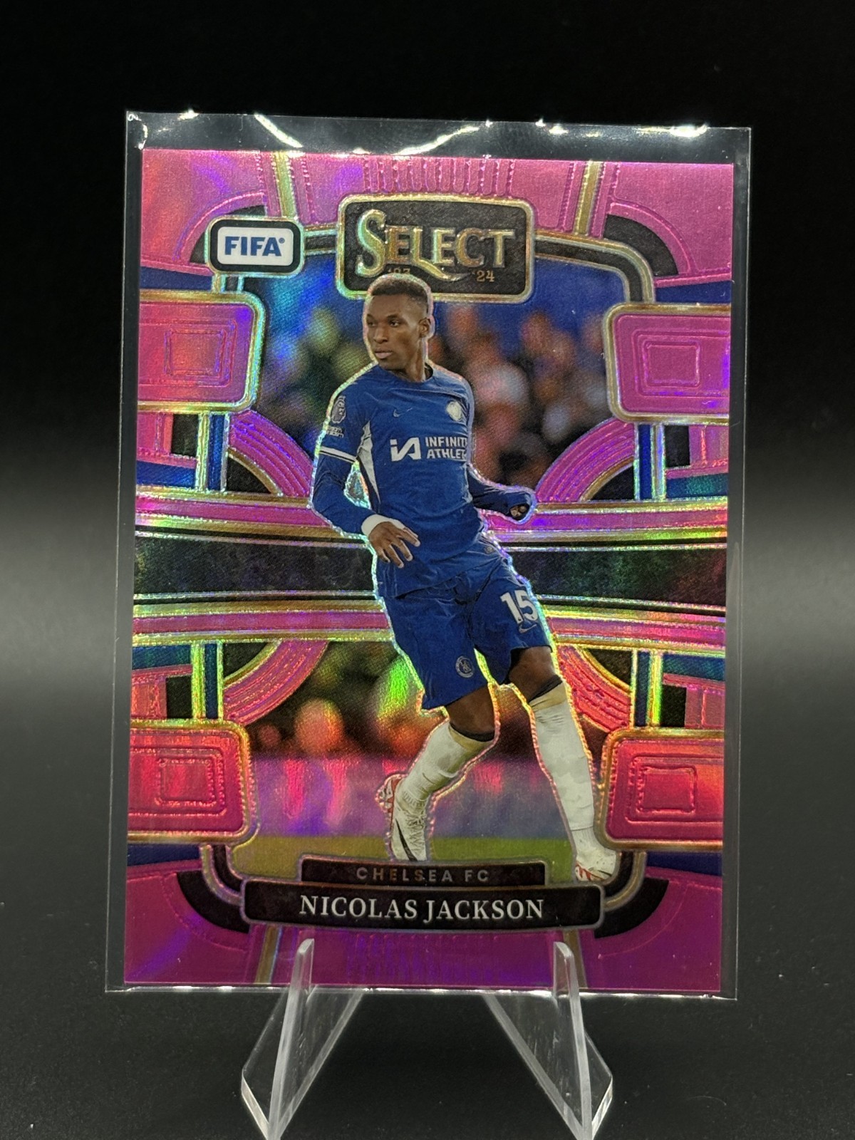 Nicolas Jackson 2023-24 Panini Select FIFA Terrace #5 Pink Prizm /75