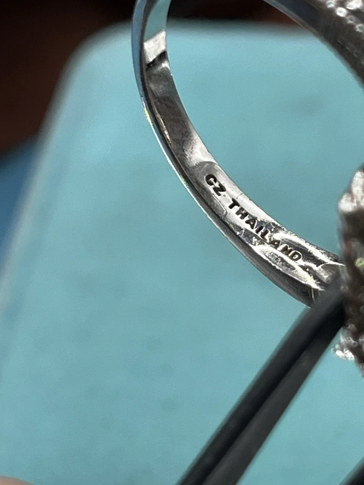 Judith Ripka Sterling Silver CZ Clear Multistone Engagement Cocktail Ring SZ 11 - Image 4 of 4