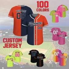 Custom Baseball Jersey Personalized Name Number Shirt for Adults Youth