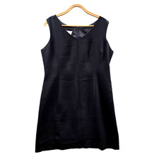 Sussan Dress Vintage Womens A-line Mini Size 16 Black Sleeveless V-Neck