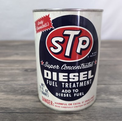 VTG 1973 STP DIESEL FUEL TREATMENT Metal 1 quart Oil Can Rare/HTF FULL Excellent