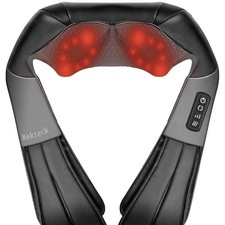 Nekteck Shiatsu Neck Massager w Heat Deep Tissue Shoulder Back Pain Relief