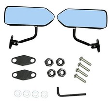 F1 style Black Side View Mirrors for Cars and Bikes- Universal Fit High Gloss