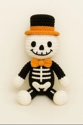NUR STRICKANLEITUNG - Halloween Mr Funnybones das Skelett 15 cm Spielzeug Plüsch