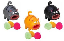SET OF 3 SCHYLLING Squeez Popping Kitty Toys - Each with 3 Hairballs