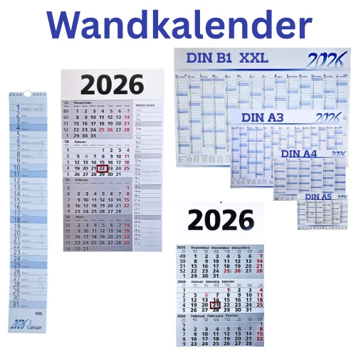 NEUTRAL Wandkalender 2026 Kalender DIN B1 A3 A4 A5 Jahreswandkalender Büro Jahresplaner