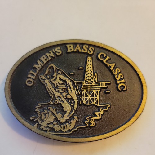 Vintage DynaBuckle Oilmen's Bass Classic retro Belt buckle fishing rodeo