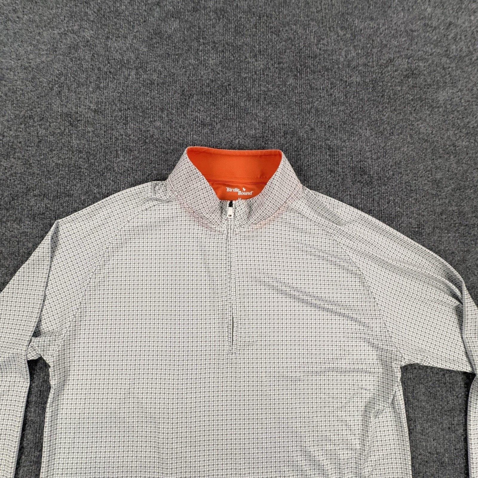 Birdie Bound Pullover Shirt Mens Medium Gray Houndstooth Quarter Zip Golf