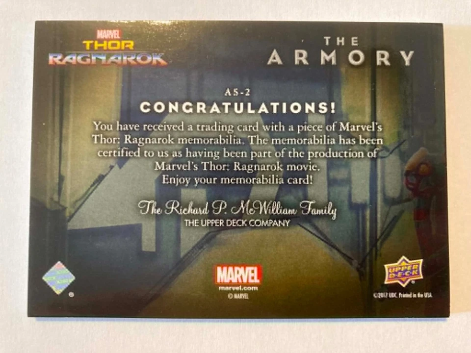 2017 Upper Deck Marvel Thor: Ragnarok The Armory Memorabilia AS-2 Heimdall - Photo 2/2