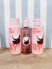 NEW Victorias Secret Coconut Fragrances set of 3 Oil,body Wash ,Lotion 