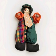 decorative handmade clown boy doll Figure Toy 32cm Tall With Tie Colourful