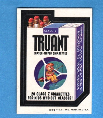 WACKY PACKAGES 1974 6th SERIES 6 TRUANT CIGARETTES NMMT/MINT