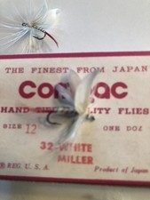 Compac Hand Tied Flies #12 White Miller One Dozen