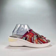 Bzees Smile II Multicolor Lightweight Slip On Wedge Slide Sandal Women  s Size 9M