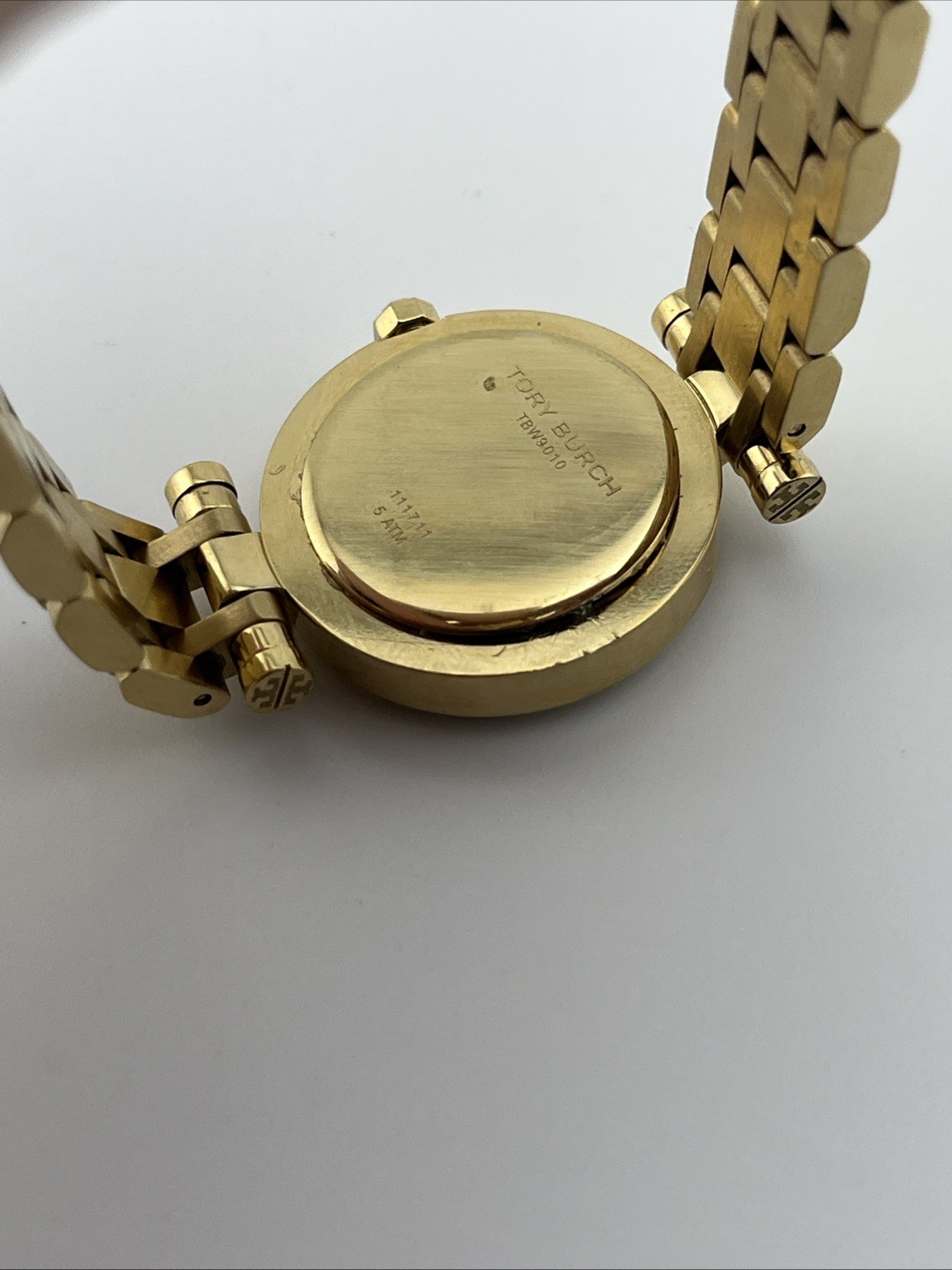 Tory Burch Classic Small Navy Blue Dial & Gold Tone Watch TBW9010 *Working* thumbnail 10