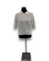 Aware Damen Strickjacke Gr. M 38 Kurzarm Beige Cardigan Strick Pullover Jacke
