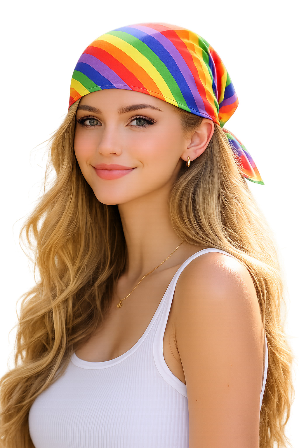 Adults Multicoloured Striped Bandana LGBTQ+ Gay Pride March Month Fancy Dress