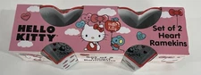 New Hello Kitty Red Bow Love Set Of 2 Heart Ramekins By Zrike Brands & Sanrio
