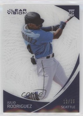 2022 Panini Chronicles Clear Vision Purple 12/25 Julio Rodriguez Rookie RC 3a1
