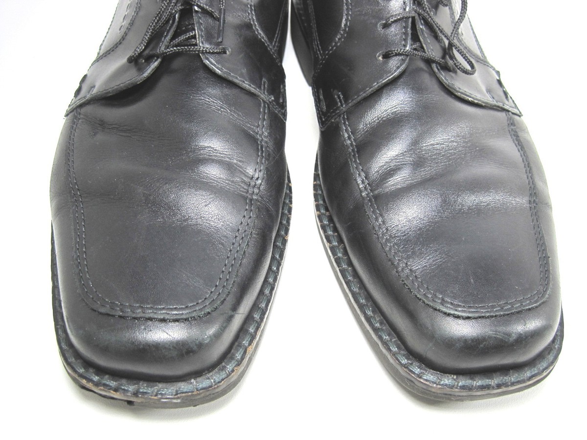 ECCO MENS SEATTLE APRON TOE TIE OXFORD BLACK LEATHER EUR 46 
