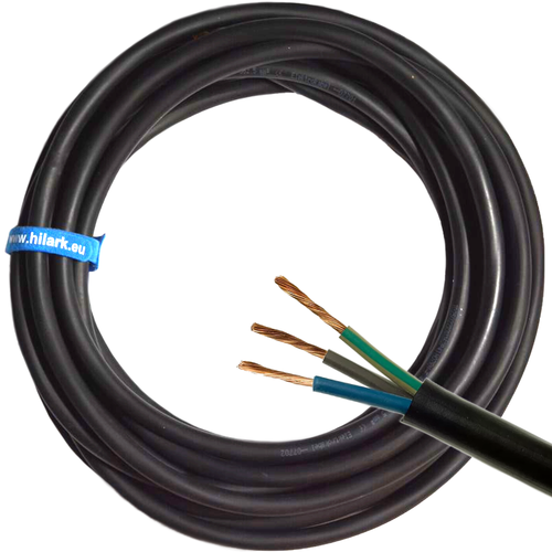 Câble De Chantier H07RN-F 3 X 2,5 Mm² - 25 Mètres Noir - Caoutchouc Lourd - Pour Usage Intérieur/extérieur - 230V/16A
