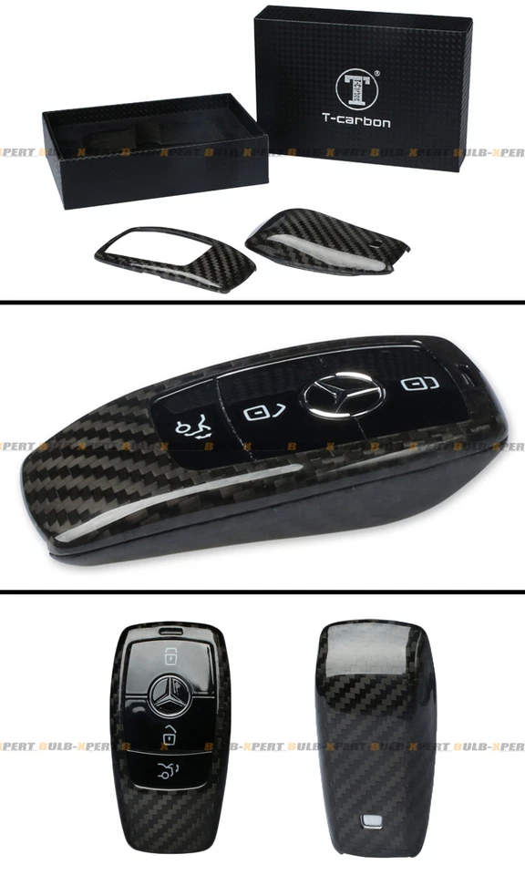 豪华正品碳纤维保护壳 适用于 2017 MERCEDES-BENZ E-CLASS E300 智能钥匙盒 — 第 4/4 张图片