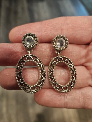 Brighton Rhinestone Townsend Circle Earrings - Picture 4 of 6