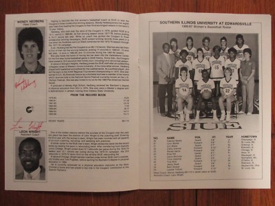 1986 Southern Illinois Women's Basketball Guide(12 Sign/WENDY