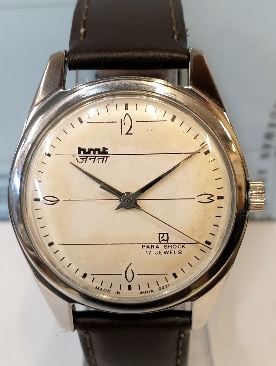 HMT JANATA 17 JEWELS WINDING WHITE DIAL 052093 INDIA MEN'S FULL