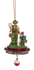 Father Son Fishing Buddies For Life Christmas Ornament