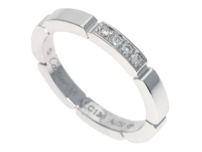 CARTIER MAILLON PANTHERE BAGUE TRAURING 4 DIAMANTEN 18K WHITE GOLD DIAMONDS RING - Bild 1 von 4