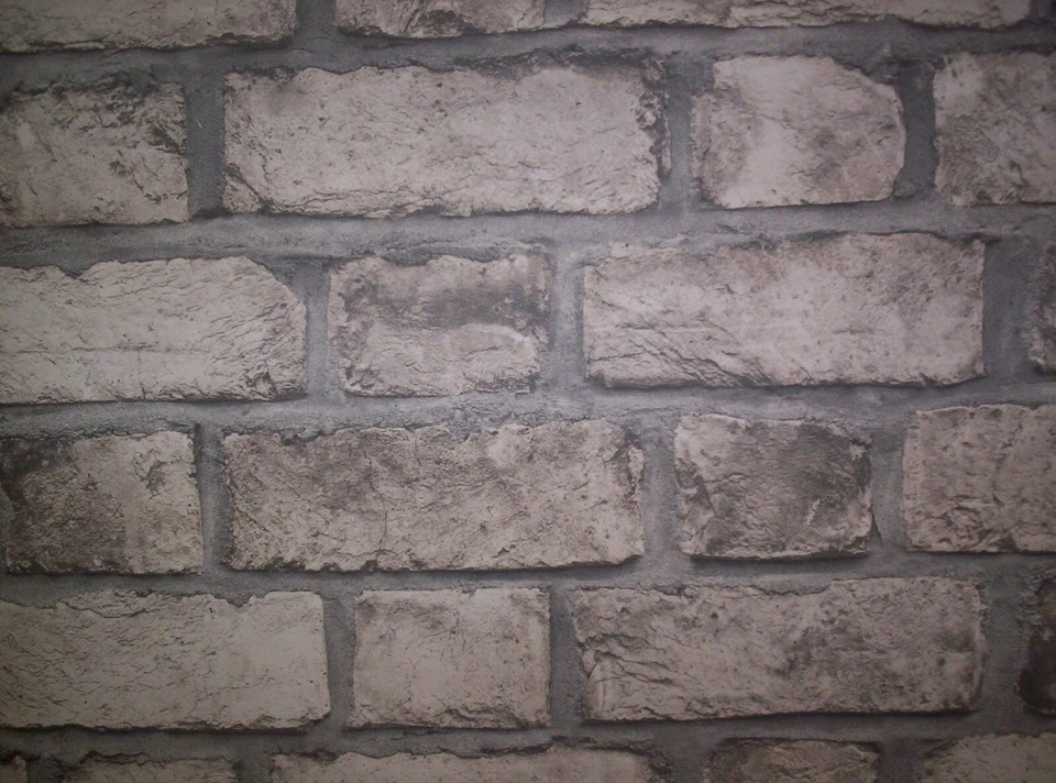 PAPEL PINTADO PREPEGADO REALISTA ASPECTO LADRILLO GRIS Y CREMA # FH37520 Foto 4 de 4