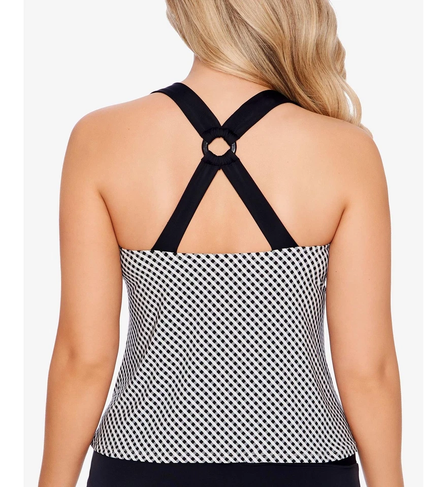 Camiseta de natación Swim Solutions ESF10879 NEGRA/BLANCA con espalda anillada para mujer EE. UU. 14 Foto 2 de 2