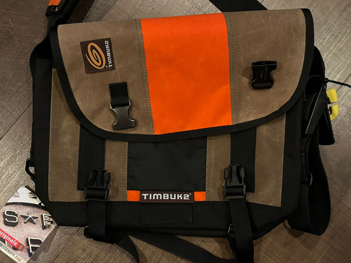 TIMBUK2 - Classic Messenger Bag - Tan/Orange - Waterproof Waxed Canvas -  Rare!