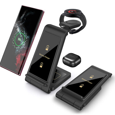 3in1 Wireless Charger Station Dock For Samsung Galaxy Watch 8/Ultra S25 Edge S24